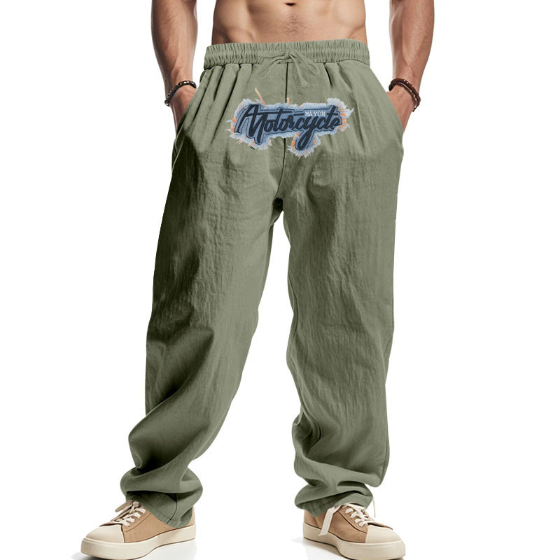 Casual men's pants with elastic waistband and unique graphic print Chic and Style