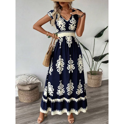 Robe maxi bohémienne femme avec silhouette en A Chic und Stil
