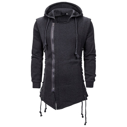 Chemise à capuche tendance pour hommes avec fermeture éclair asymétrique et coupe décontractée Chic und Stil