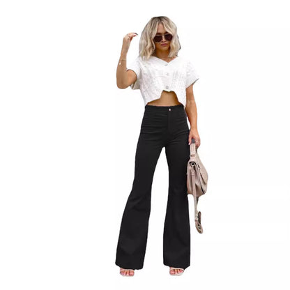 Women's Fashion High-Waisted Flared Jeans Chic and Style