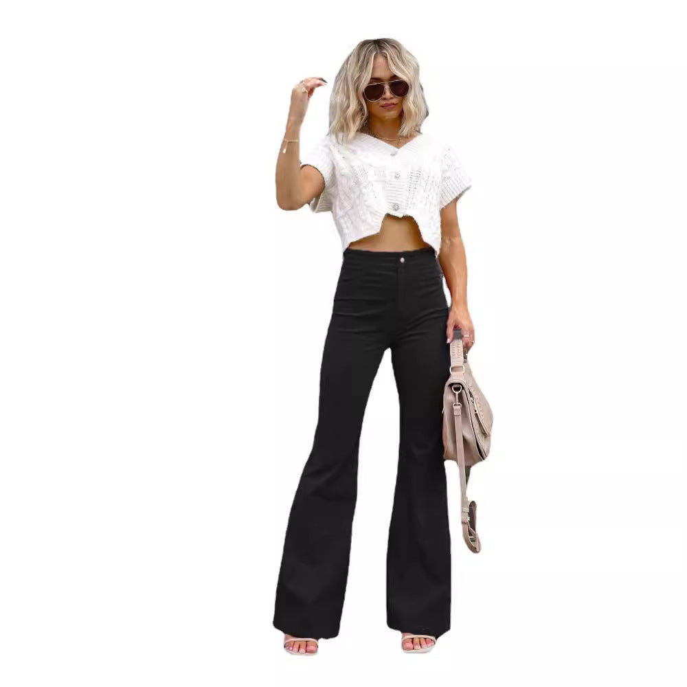 Ladies Fashion High Waist Flared Jeans Chic and Style