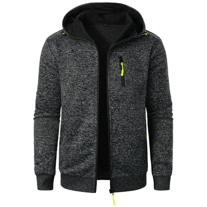 Veste à capuche sportive pour hommes avec un design structurel innovant et des poches pratiques Chic und Stil