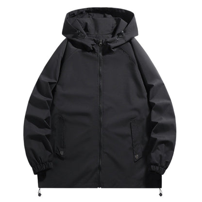 Functional men's jacket with adjustable hood collar and elastic sleeve cuffs Chic and Style