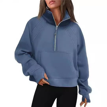 Pull femme avec col montant et fermeture éclair Chic und Stil