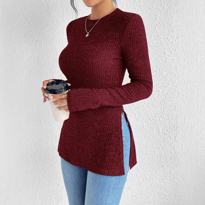 Femme pull en tricot avec fentes latérales Chic und Stil