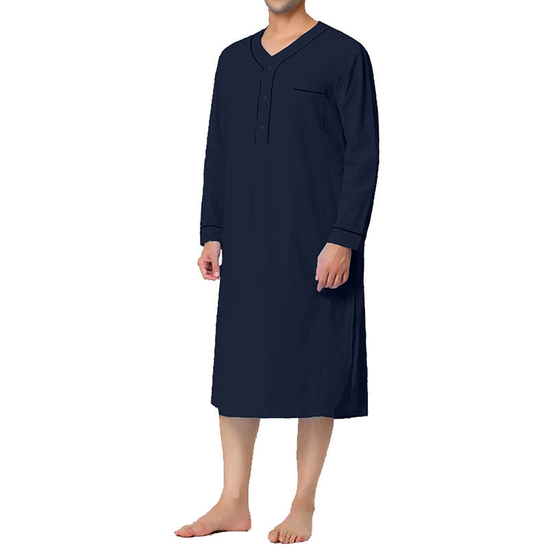 Chemise de nuit pour hommes avec élégante patte de boutonnage et poche poitrine pratique Chic und Stil