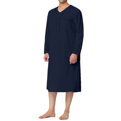 Chemise de nuit pour hommes avec élégante patte de boutonnage et poche poitrine pratique Chic und Stil
