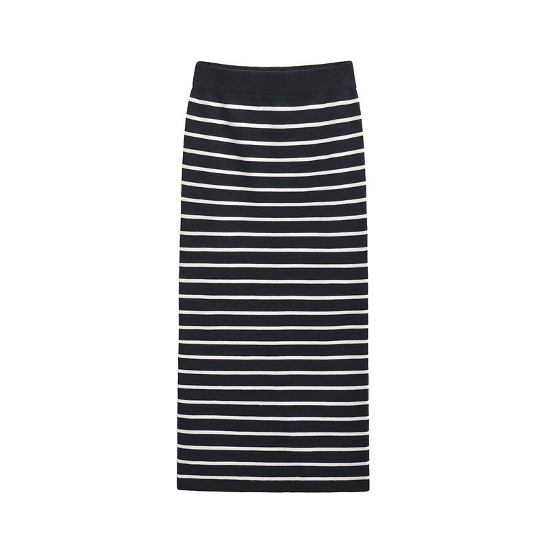 Dames Jupe crayon élégante mi-longue avec design rayé Chic und Stil
