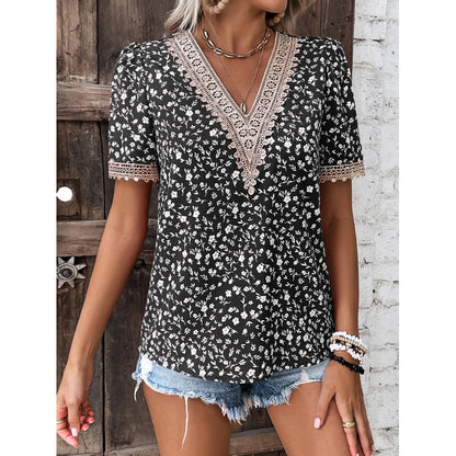 Dames Blouse de loisirs brodée florale Chic und Stil