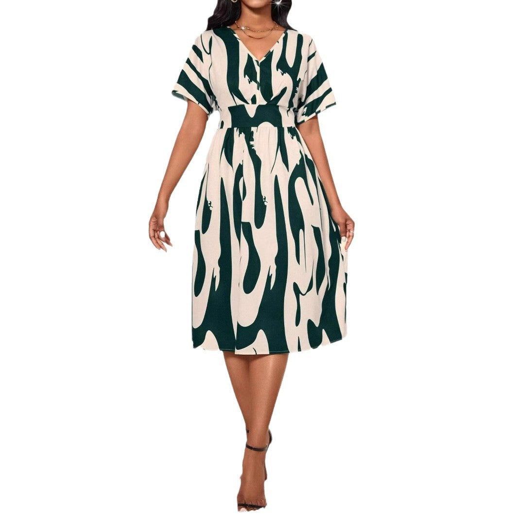 Robe midi femme avec impression abstraite Chic und Stil