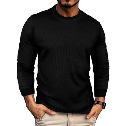 T-shirt à manches longues pour hommes en matériau ribbed respirant Chic und Stil