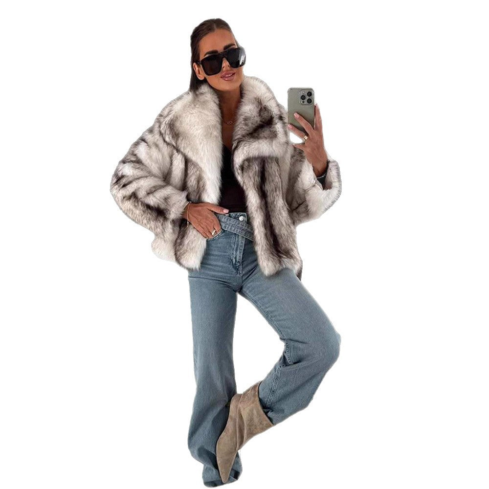 Dames élégante veste en fausse fourrure Chic und Stil