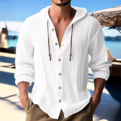 Chemise décontractée pour homme avec capuche et patte de boutonnage Chic und Stil
