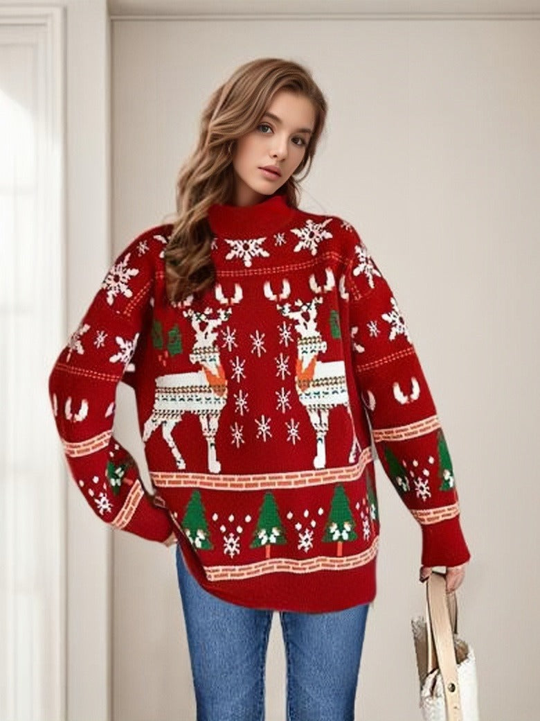 Pull de Noël pour femmes avec des motifs festifs et une coupe décontractée Chic und Stil