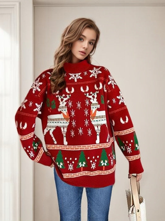 Pull de Noël pour femmes avec des motifs festifs et une coupe décontractée Chic und Stil