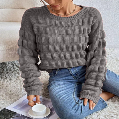 Pull en tricot pour femmes avec un motif à carreaux moderne Chic und Stil