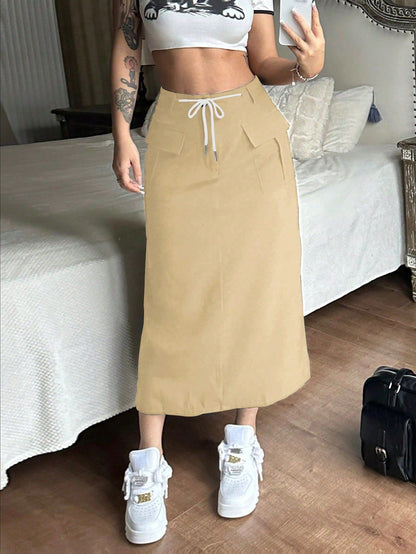 Jupe maxi cargo pour femmes avec poches pratiques et taille élastique Chic und Stil