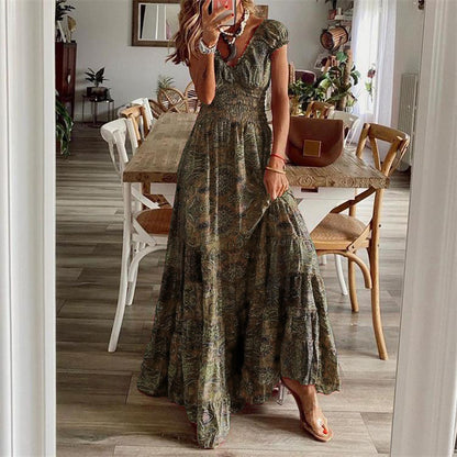 Femmes Robe Maxi Dos Rétro Chic und Stil