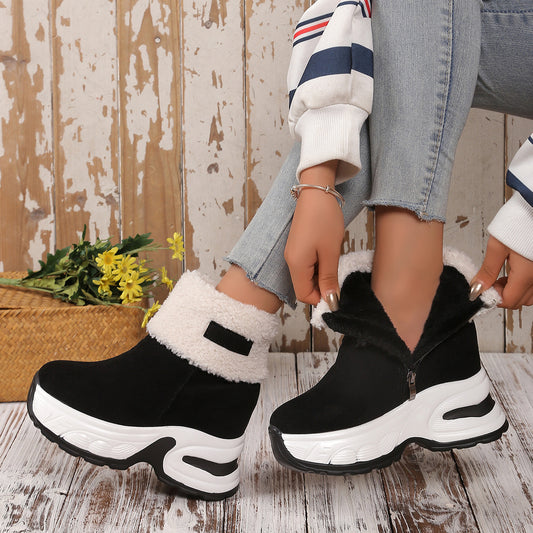Bottes en polaire tendance pour femmes avec talon compensé Chic und Stil