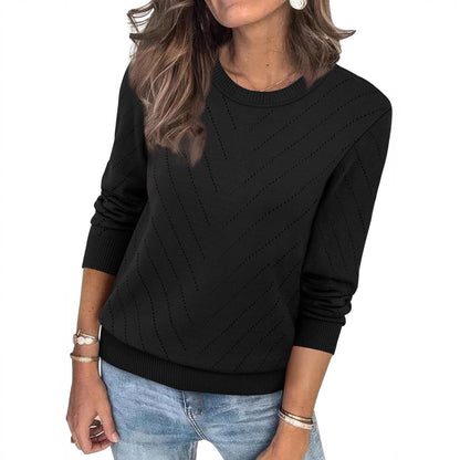 Dames Pull à la mode avec motif zigzag structuré et coupe décontractée Chic und Stil