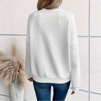 Pull en tricot pour femmes avec un motif texturé et un décolleté en V à la mode Chic und Stil