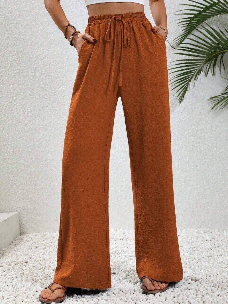 Casual palazzo pants for women with elastic waistband and practical pockets Chic und Stil