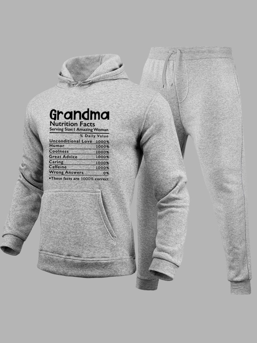 Casual hoodie and jogger pants set for women with motivational print Chic und Stil