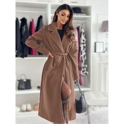 Dames élégant trench-coat cintré avec col fermé et ceinture Chic und Stil