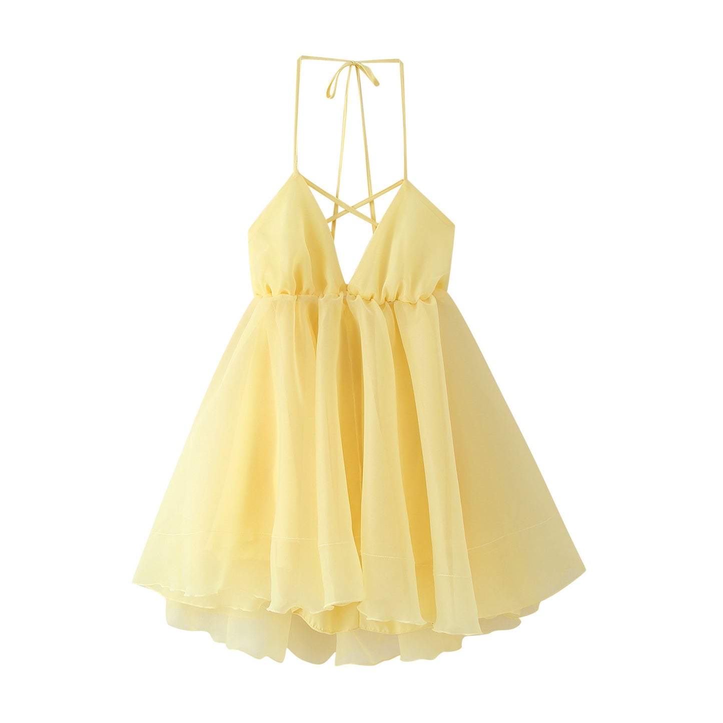 Robe en chiffon d'été pour dames avec des bretelles réglables et une jupe volumineuse Chic und Stil