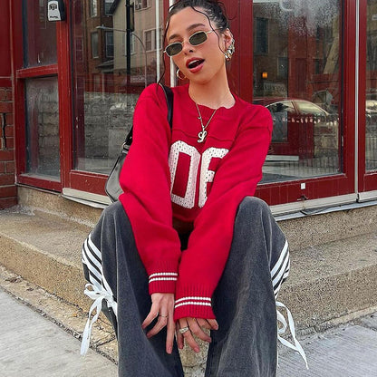 Pullover court à la mode pour femmes au look sportif avec imprimé frappant Chic und Stil