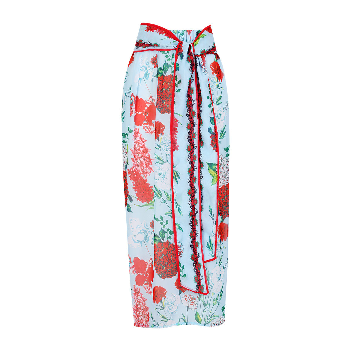 Maillot de bain pour dames avec des manches bouffantes volumineuses et une jupe portefeuille assortie Chic und Stil