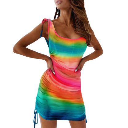 Robe mini femme avec fronces et dégradé de couleurs tendance Chic und Stil