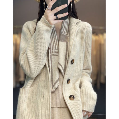 Dames gilet en tricot douillet avec grandes poches et fermeture à boutons élégante Chic und Stil