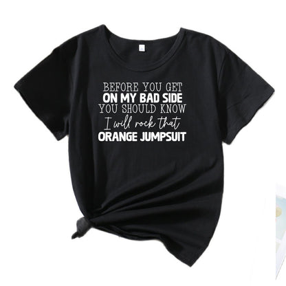 Damen Kurzarm-T-Shirt mit skurriler Grafik Chic und Stil