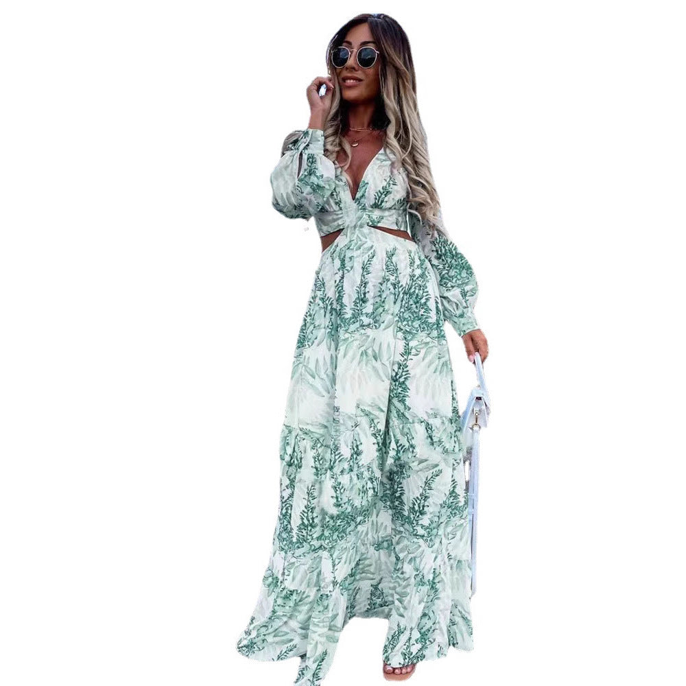 Robe maxi femme avec coupe ludique et design floral Chic und Stil