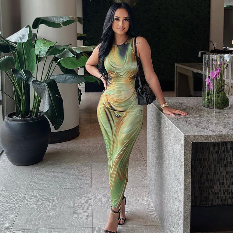 Women's Maxi Dress Abstract Print Elegant Chic and Style