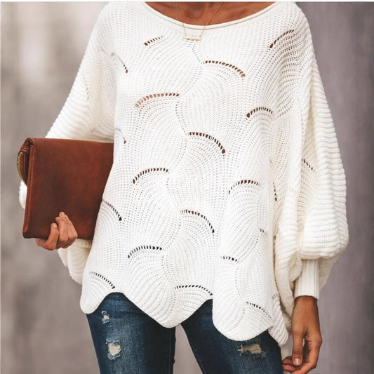 Pull décontracté pour femmes avec une structure en crochet aérée et une coupe ample Chic und Still