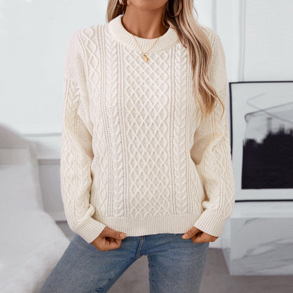 Pull-over en maille épaisse pour femmes avec un motif de torsades raffiné et un col rond Chic und Stil