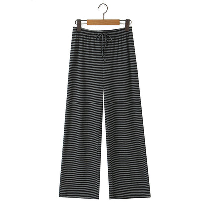Wide striped pants for women with elastic waist Chic und Stil