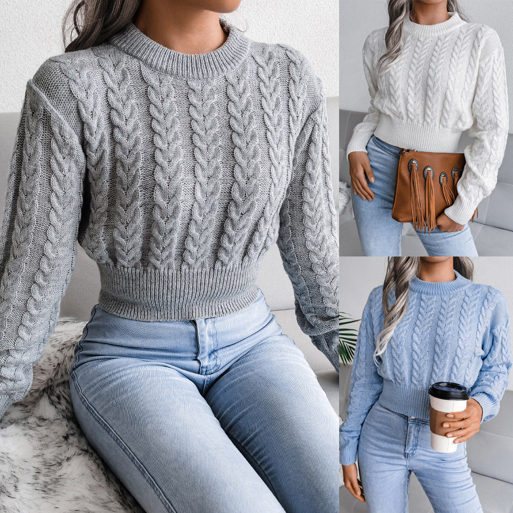 Pull en tricot pour femmes avec un motif de torsades moderne et une taille élastique Chic und Stil