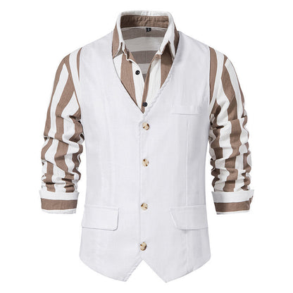 Formal vests for men with trendy striped pattern and practical pockets Chic and Style