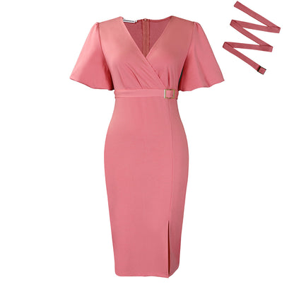 Robe portefeuille pour femme avec élégante boucle de ceinture accentuée Chic und Stil