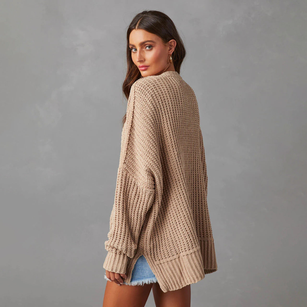 Dames Gilet en tricot décontracté avec poches et devant ouvert Chic und Stil