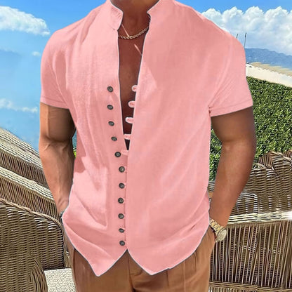 Chemise à manches courtes pour hommes avec patte de boutonnage Chic und Stil