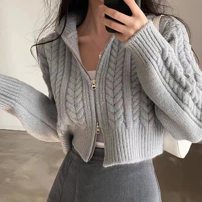 Dames cardigan avec fermeture éclair de haute qualité Chic und Stil