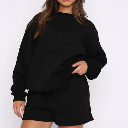Chic and Style comfortable casual sweatshirt shorts set for women