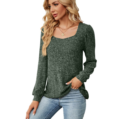 Dames pull confortable en tricot fin texturé avec décolleté large Chic und Stil