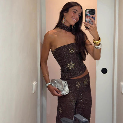 Loose pants for women with elegant embroidery Chic and Style