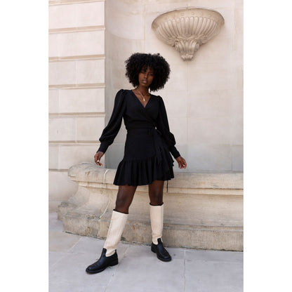 Robe mini enroulée flatteuse pour dames avec motif léopard Chic und Stil