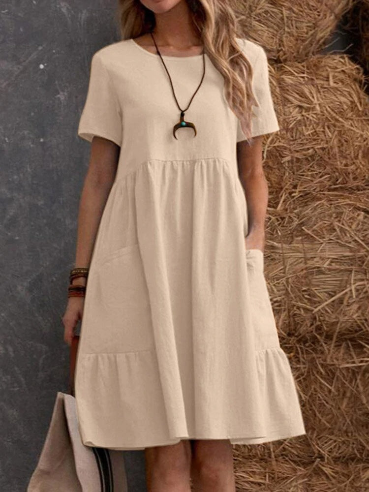 Robe d'été décontractée pour femmes avec poches et volants Chic und Stil